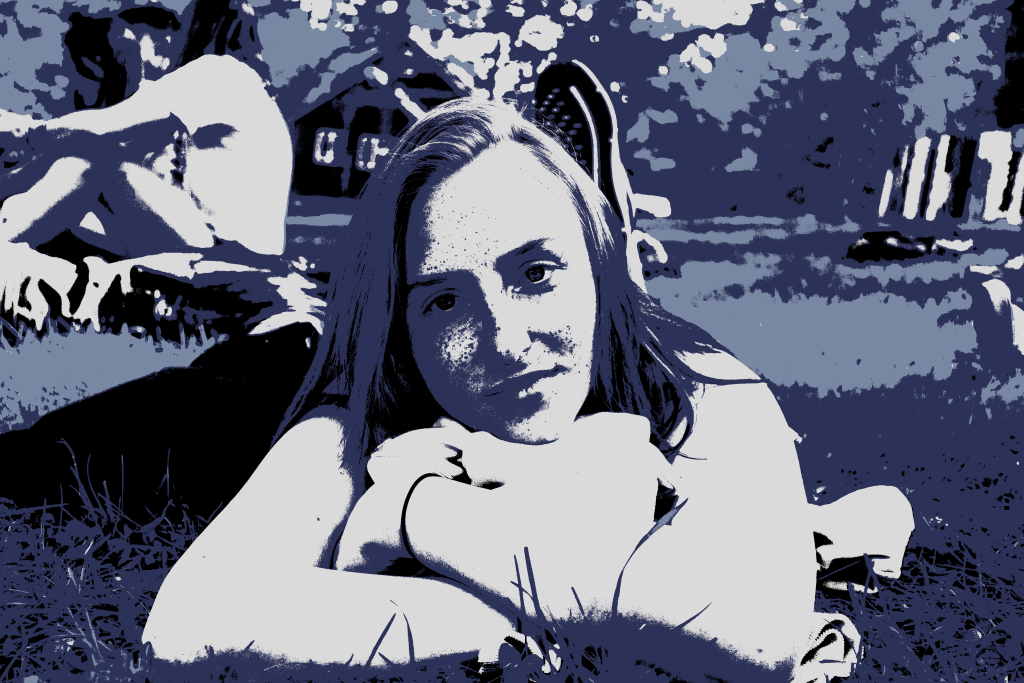 image of girl reduced to 4 colors